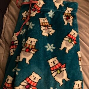 🎄🎄Lot of 5 GUC fuzzy fleece pajama pants- 2 Peanuts Snoopy fleece
